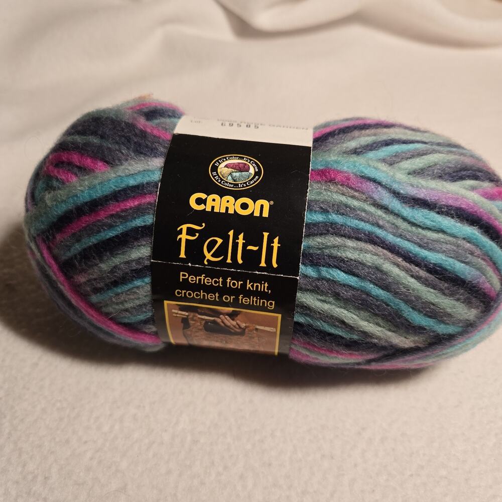 Vintage Caron Felt It Yarn | “Rose Garden” | 100% Wool | DISCONTINUED